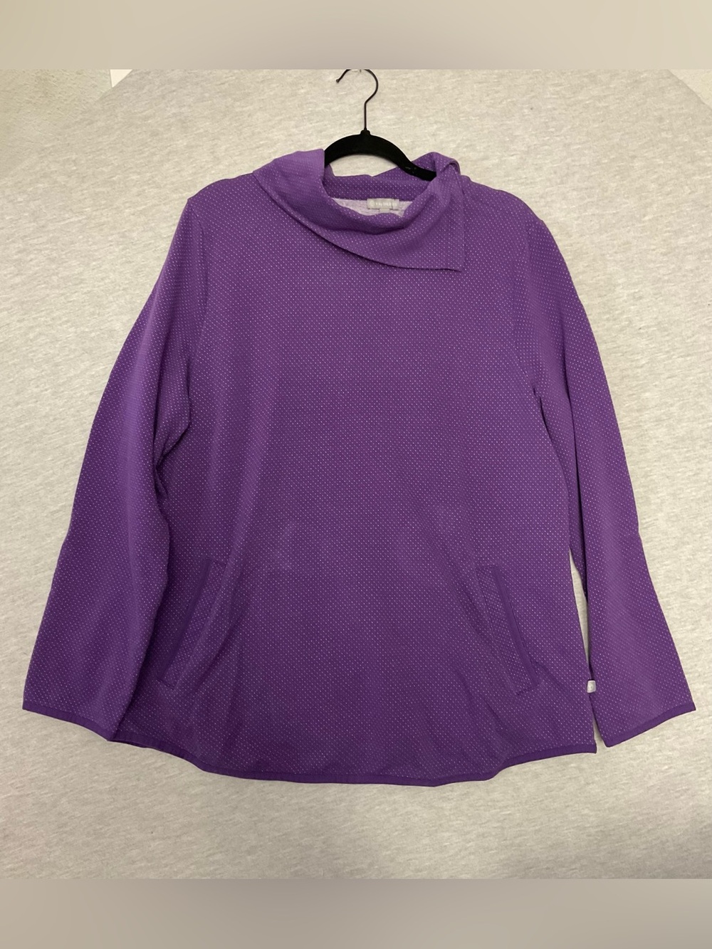 Talbots Purple Textured Funnel Neck Pullover
